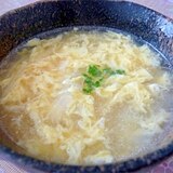 お肉の茹で汁で作る★簡単卵スープ